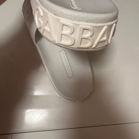 Dolce & Gabanna White Rubber Slides Size 7 - Picture 9 of 9